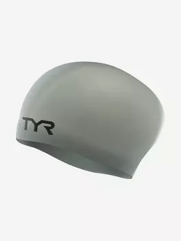 Шапочка для плавания TYR Long Hair Wrinkle-Free Silicone Cap, Серебряный