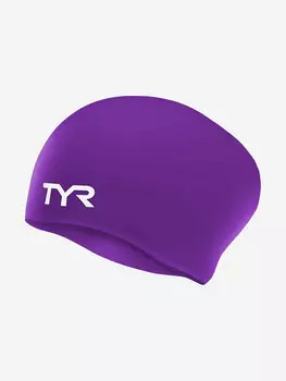 Шапочка для плавания TYR Long Hair Wrinkle-Free Silicone Cap, Фиолетовый