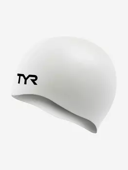 Шапочка для плавания TYR Wrinkle Free Silicone Cap, Белый