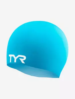 Шапочка для плавания TYR Wrinkle Free Silicone Cap, Голубой