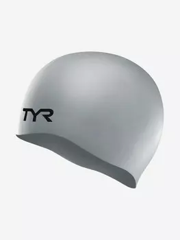 Шапочка для плавания TYR Wrinkle Free Silicone Cap, Серебряный