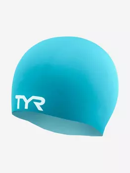 Шапочка для плавания TYR Wrinkle Free Silicone Cap, Голубой