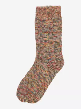 Шерстяные носки "Лана" из натуральной овечьей шерсти, цветной микс, оранжевый, Оранжевый