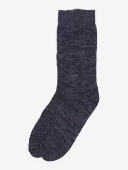 Шерстяные носки "Лана" из натуральной овечьей шерсти, цветной микс, тёмно-синий, Синий