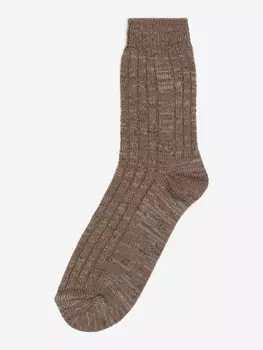 Шерстяные носки "Лана" из натуральной овечьей шерсти, однотонный коричневый, Коричневый