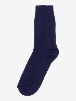 Шерстяные носки "Лана" из натуральной овечьей шерсти, однотонный тёмно-синий, Синий