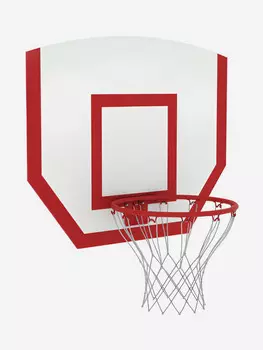 Щит баскетбольный навесной с кольцом №3 и сеткой детский OLIMPCITI, фанера, на раме, Белый