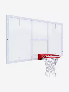 Щит баскетбольный OLIMPCITI ИГРОВОЙ 1800х1050 ПОЛИКАРБОНАТ цвет разметки БЕЛЫЙ (рама 40х40), Белый