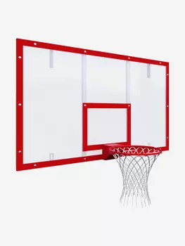 Щит баскетбольный OLIMPCITI ИГРОВОЙ 1800х1050 ПОЛИКАРБОНАТ цвет разметки КРАСНЫЙ, Белый