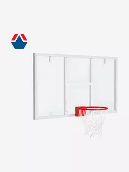 Щит баскетбольный OLIMPCITI игровой оргстекло 15мм 1800х1050 цвет разметки БЕЛЫЙ (для стойки ЭКСКЛЮЗИВ), Белый