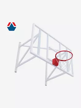 Щит баскетбольный OLIMPCITI профессиональный игровой оргстекло 15мм 1800х1050 цвет разметки БЕЛЫЙ (для ферм), Белый