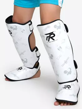 Щитки для защиты голени и стопы для ММА, Белый