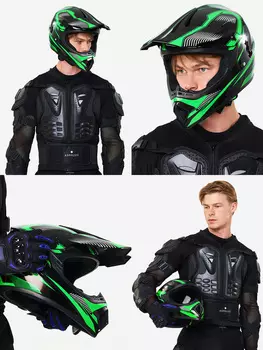 Мотошлем Aspolife, Зеленый