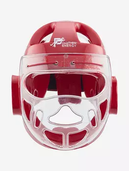 Шлем для тхэквондо с маской Panther Energy, Красный