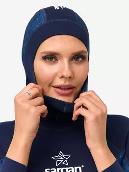 Шлем неопреновый 2мм короткий для дайвинга и водного спорта унисекс SARGAN Sport 1020/BL Темно-синий, Синий
