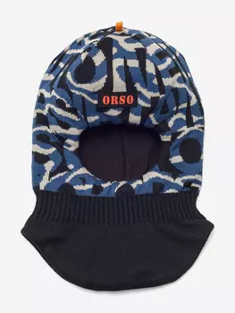 Шлем - шапка демисезонный для мальчика ORSO BIANCO, Синий