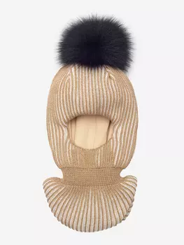 Шлем - шапка для девочки зимняя Artel, Белый