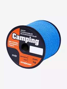 Шнур плетеный Петроканат CAMPING 2,0 мм, 80 кг, 50 м, синий, катушка, Синий