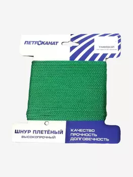 Шнур плетеный Петроканат УНИВЕРСАЛ 3,0 мм (20 м) зеленый, еврокарточка, Зеленый