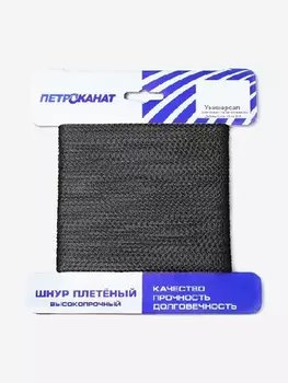 Шнур плетеный Петроканат УНИВЕРСАЛ 3,0 мм (20 м) черный, еврокарточка, Черный
