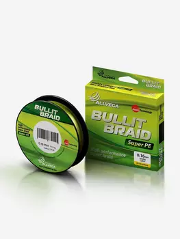 Шнур плетёный ALLVEGA "Bullit Braid" 135м флуо-жёлтый 0,16мм (10,2кг), Желтый