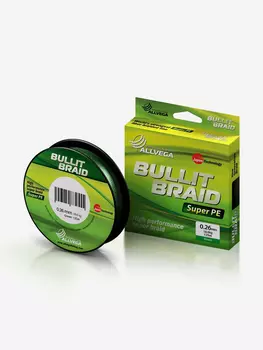 Шнур плетёный ALLVEGA "Bullit Braid" 135м тёмно-зелёный 0,26мм (18,6кг), Зеленый