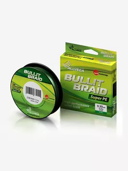 Шнур плетёный ALLVEGA "Bullit Braid" 270м тёмно-зелёный 0.30мм (23.4кг), Зеленый