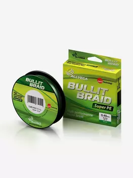 Шнур плетёный ALLVEGA "Bullit Braid" 92м тёмно-зелёный 0,40мм (36,3кг), Зеленый