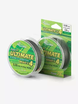 Шнур плетёный ALLVEGA "Ultimate" 135м тёмно-зелёный 0.30мм (21.8кг), Зеленый