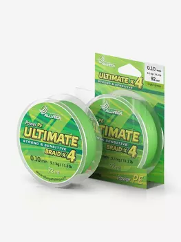 Шнур плетёный ALLVEGA "Ultimate" 92м светло-зелёный 0,10мм (5,1кг), Зеленый