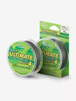 Шнур плетёный ALLVEGA "Ultimate" 92м тёмно-зелёный 0.10мм (5.1кг), Зеленый
