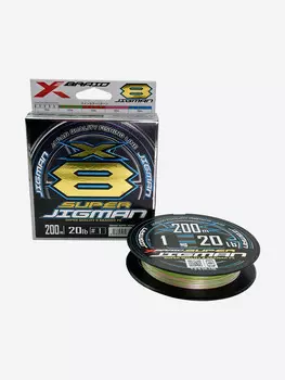 Шнур YGK X-Braid Super Jigman X8 200м Multicolor #1.0, 0.165мм, 20lb, 9.0кг, Мультицвет