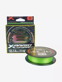 Шнур YGK X-Braid Upgrade X8 150м Green #0.6, 0.128мм, 14lb, 6.3кг, Зеленый