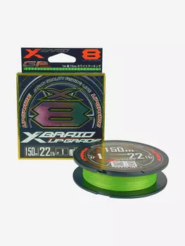 Шнур YGK X-Braid Upgrade X8 150м Green #1.0, 0.165мм, 22lb, 9.9кг, Зеленый