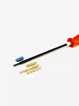 Шомпол ЧИСТОGUN к.22 -26, d5мм, 15см, подшипник, нейлон, папа 8/36, вишер, переходник, игла, Серебряный