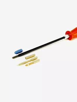 Шомпол ЧИСТОGUN к.22-45, 5мм, 20см, латунь, папа 8/36, подшипник, вишер, переходник, адаптер-игла, Желтый