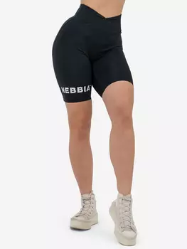 Шорты спортивные женские High waisted leggings shorts 9 SNATCHED 614, Черный