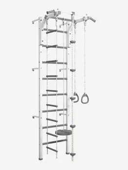 Шведская стенка WestSport LUXE-1 со съемным турником Бело-серая, Серый