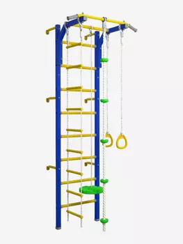 Шведская стенка WestSport LUXE-1 со съемным турником Сине-желтая, Голубой