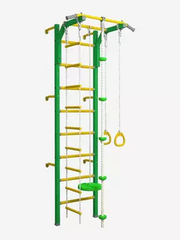 Шведская стенка WestSport LUXE-1 со съемным турником Зелено-желтая, Зеленый