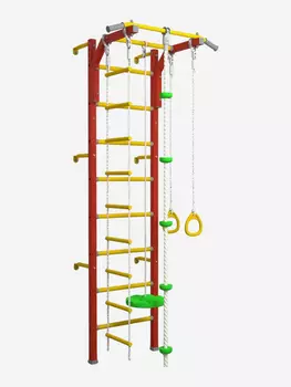 Шведская стенка WestSport LUXE-1 со съемным турником Красно-желтая, Красный