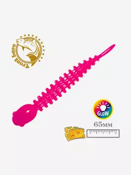 Силикон TROUT LURE (SANSAN) в банке, GOLOVASTIK 65, СЫР, COL. 102 (Pink Glow), (12шт), Розовый