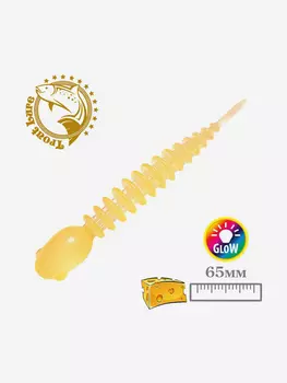 Силикон TROUT LURE (SANSAN) в банке, GOLOVASTIK 65, СЫР, COL. 106 (Clear Orange/Orange Glow), (12шт), Оранжевый