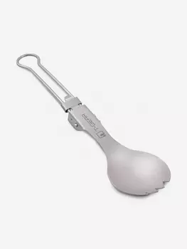 Складная ловилка титановая T-Gear Titanium Folding Spork, Серый