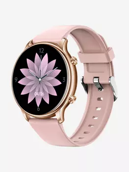 Смарт-часы BandRate Smart BRSKM20GP с шагомером, будильником, тонометром, Розовый