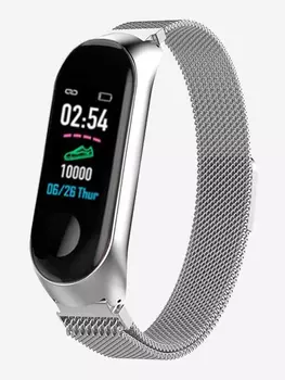 Смарт-часы BandRate Smart BRSM333PLBSWB с монитором кислорода в крови, ЧСС, календарем, Серебряный