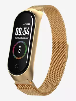 Смарт-часы BandRate Smart BRSM44BGWB с счетчиком калорий, календарем, монитором кислорода в крови, Золотой