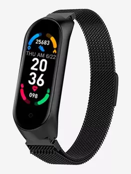 Смарт-часы BandRate Smart BRSM66BBWB с трекером сердечного ритма, датчиком кислорода в крови, будильником, Черный