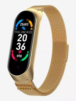 Смарт-часы BandRate Smart BRSM66BGWB с фитнес-трекером, будильником, трекером сна, Золотой