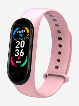 Смарт-часы BandRate Smart BRSM66BP с пультом ДУ, трекером сна, фитнес-трекером, Розовый